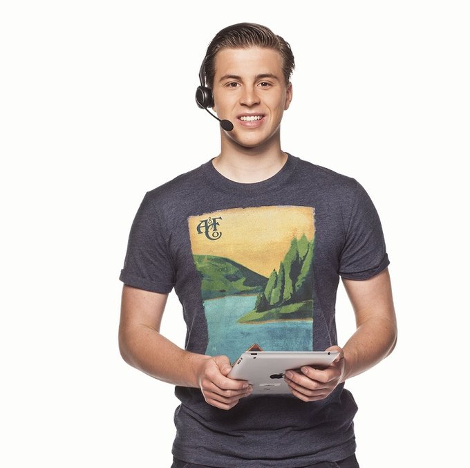 Student met iPad en headset