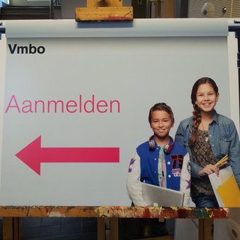 Bord aanmelden vmbo Mediacollege Amsterdam